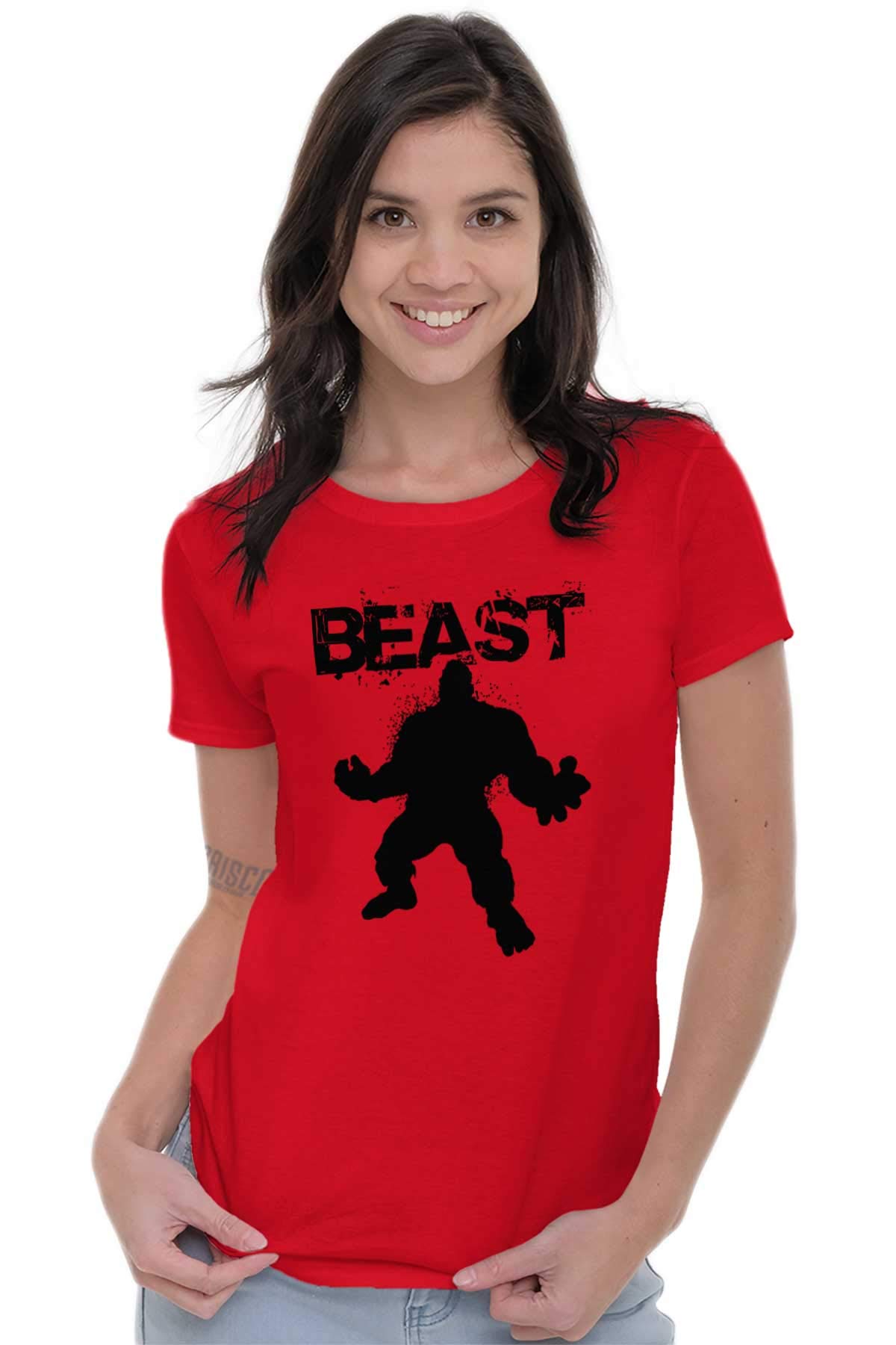 Brisco Brands Beast Gym Fitness Women's Graphic Tee - Junior Workout Shirt for Gym, Running & Casual Wear