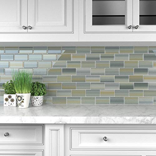 Bodesi Hand-Painted 3x6 Inch Glass Subway Tile for Beach-Themed Bathroom & Kitchen Backsplash | Coastal Home Decor