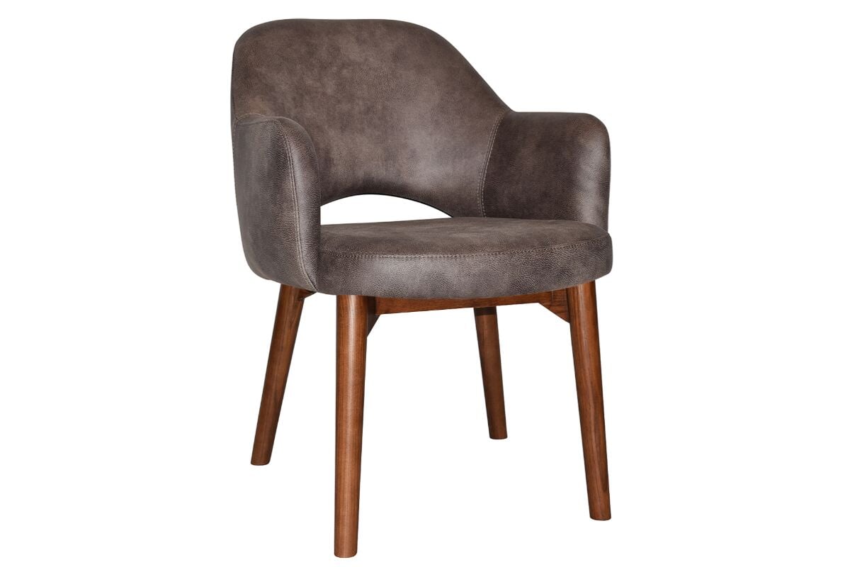 EZ Hospitality Cairo Indoor Armchair with Timber Base - Light Walnut Finish, 4-Leg Design for Living Room, Office, or Lounge Comfort