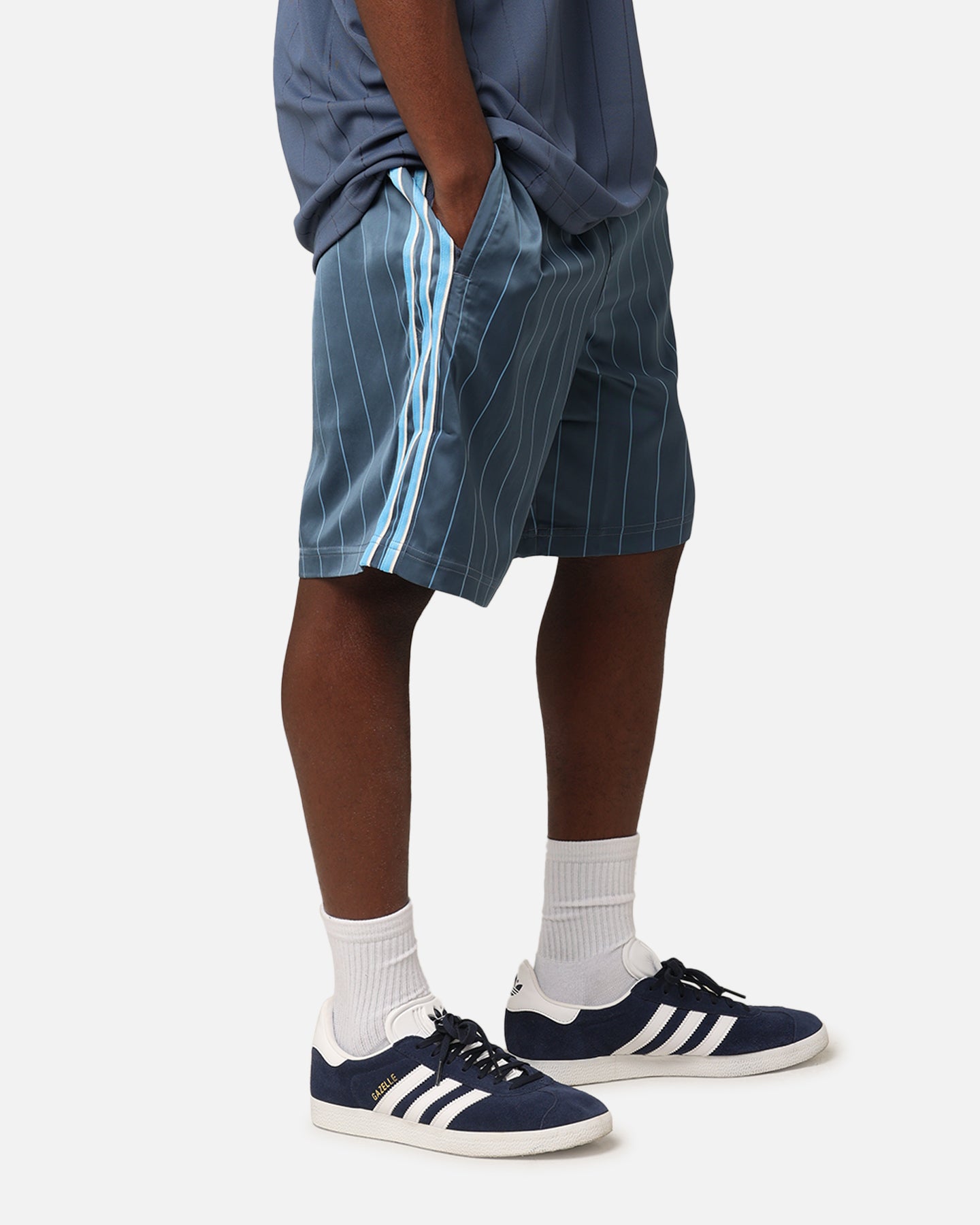 Adidas Pinstripe Sprinter Shorts - Men's Athletic Running Shorts with Side Pockets - Perfect for Gym, Jogging & Casual Wear