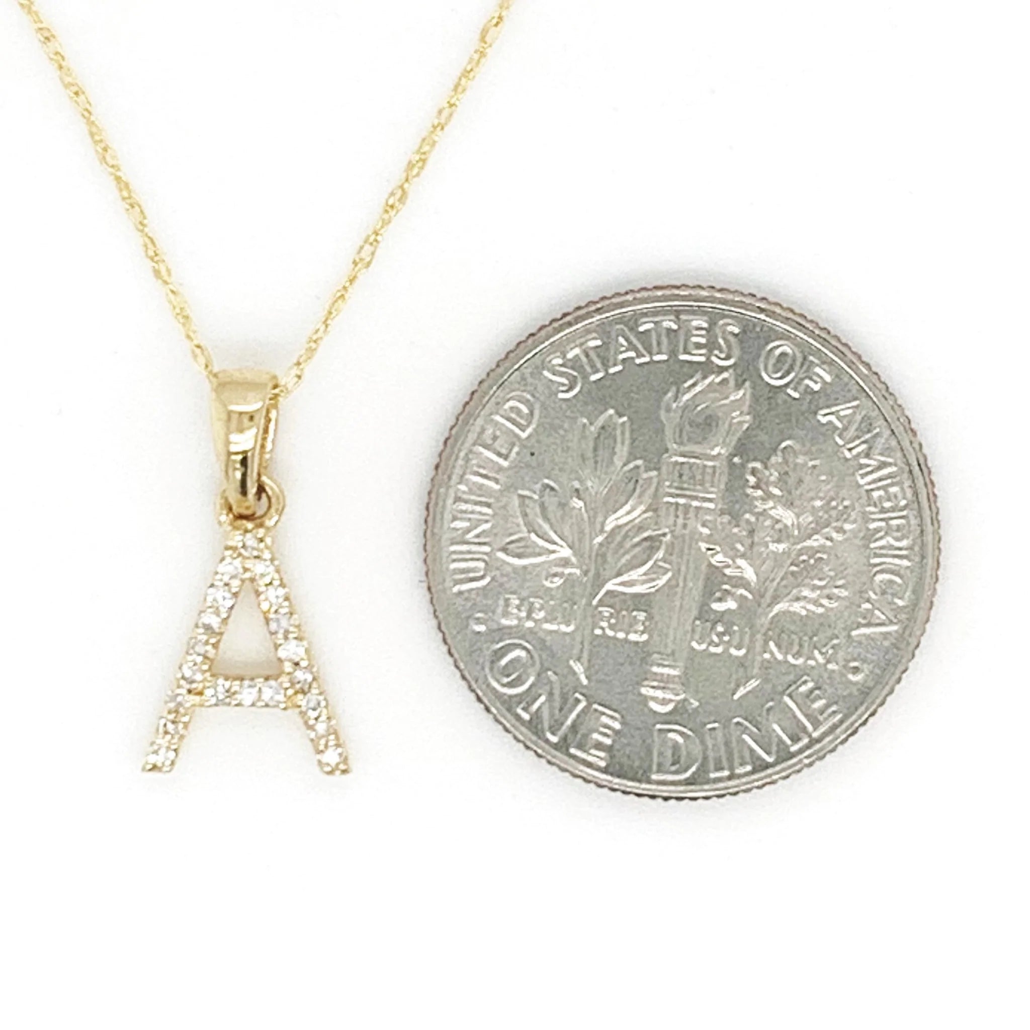 14K Gold & Diamond Mini Initial Necklace - Personalized Name Letter Pendant Jewelry for Women - Perfect Gift for Birthday, Anniversary & Valentine's Day