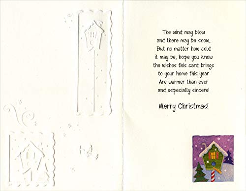 Handmade Wooden Bird House Christmas Card - Eco-Friendly Holiday Greeting Card for Friends & Family - Perfect for Christmas Decorations & Gifts