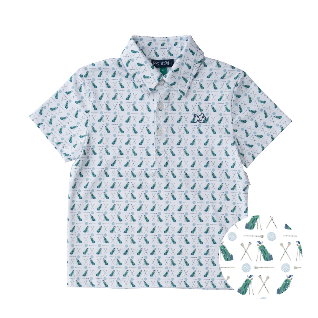 Men's Short Sleeve Performance Polo Shirt - Moisture Wicking Golf Shirt with Stylish Print | Perfect for Golf, Tennis & Casual Wear