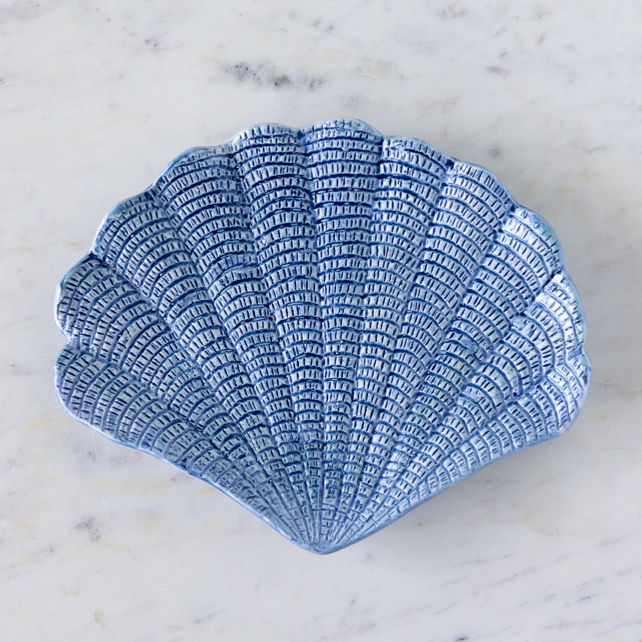 Hand Painted Stoneware Shell Shaped Dishes Set of 4 - Elegant Appetizer Plates for Seafood, Sushi & Desserts - Perfect for Beach Themed Parties & Coastal Home Decor