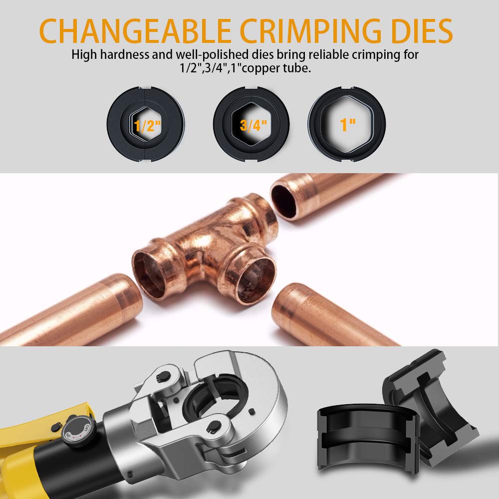 Anbull Hydraulic Copper Tube Crimping Tool - Professional 1/2