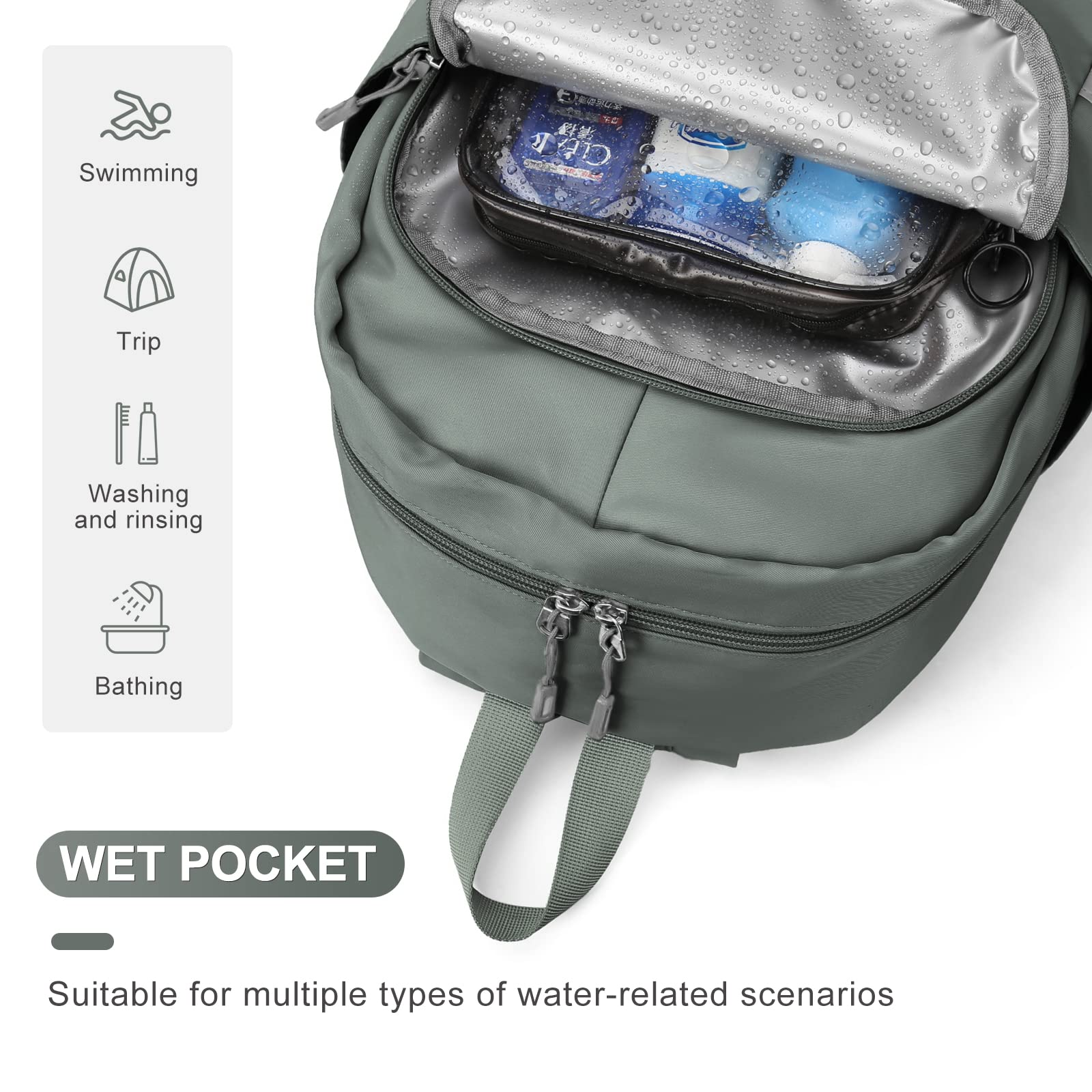 Coofay Women's Waterproof Small Gym Backpack with Shoe Compartment - Lightweight Travel & Sports Backpack for Workout, Yoga, Hiking & Daily Use
