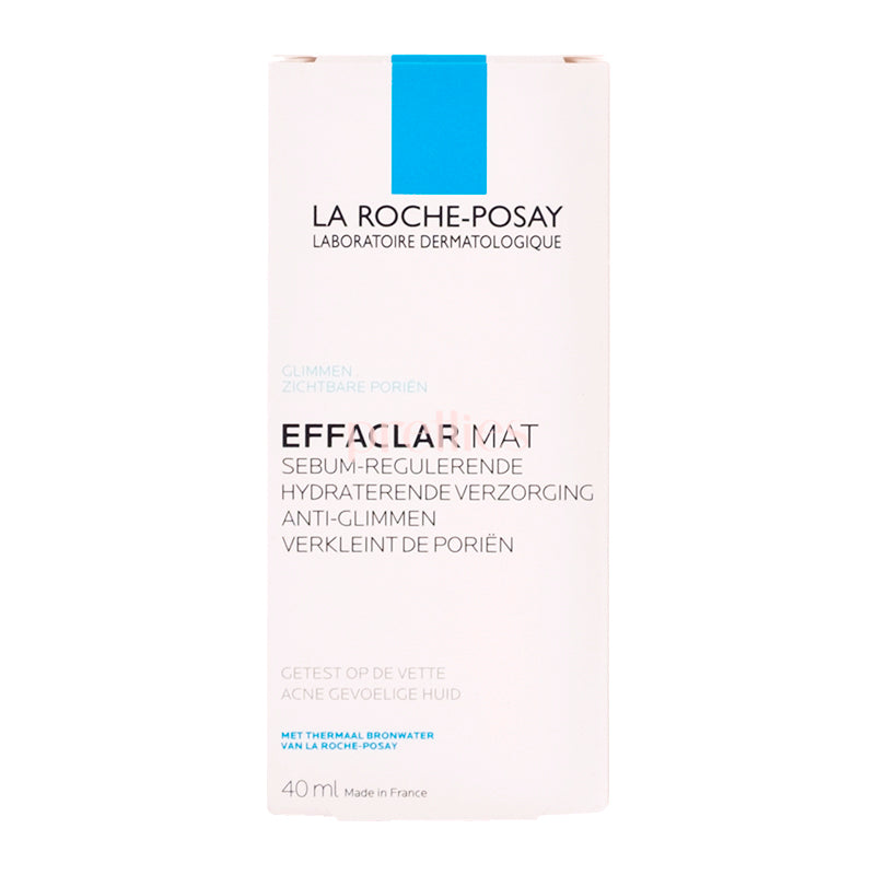 La Roche-Posay Effaclar Mat Mattifying Moisturizer for Oily Skin - Oil-Free Face Moisturizer with Sebum Control - 40ml - Perfect for Daily Skincare & Makeup Base