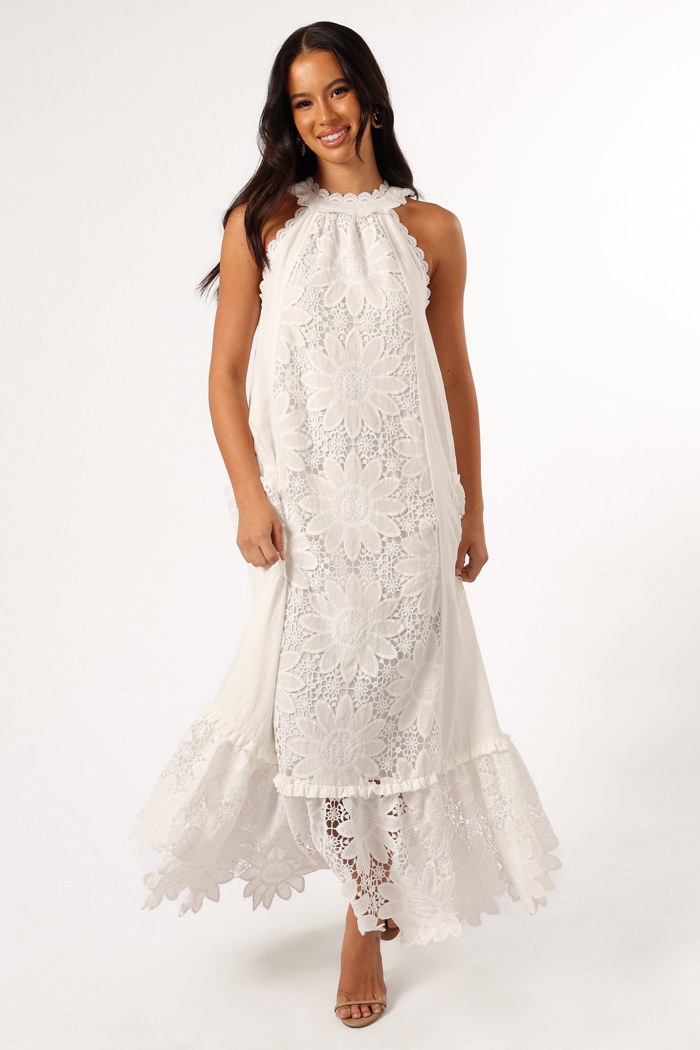 Elegant White Capri Maxi Dress for Women - Perfect for Beach Vacations, Summer Parties & Casual Outings