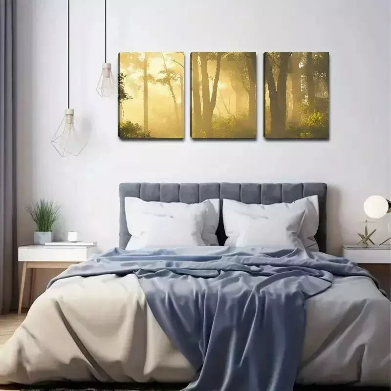 3-Piece Forest & Trees Misty Views Wall Art Set - Framed Canvas Prints 50x70cm - High Quality Australian Made Wall Decor - Perfect for Living Room, Bedroom & Office Decor
