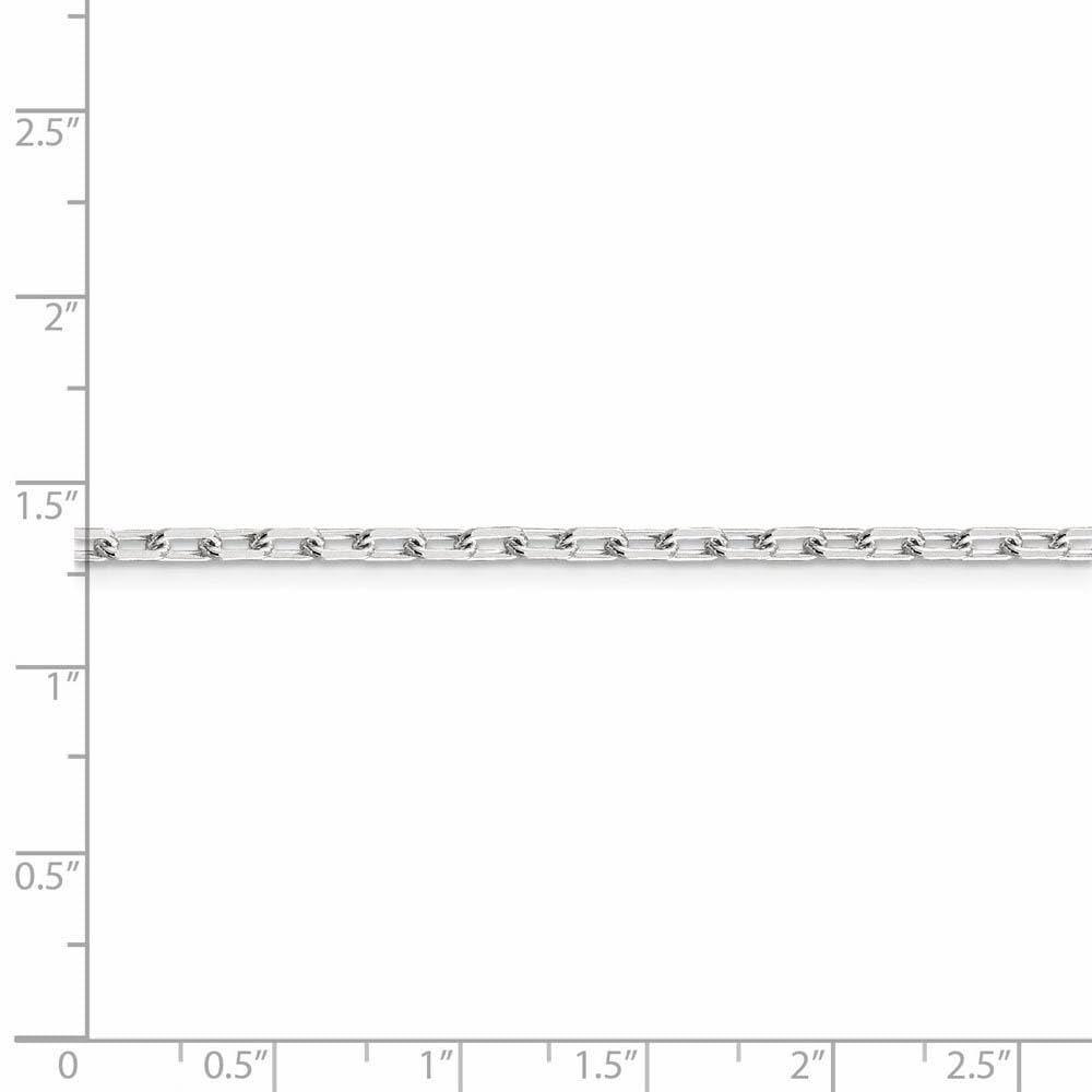 2.75mm Sterling Silver Solid Elongated Open Cable Chain Necklace - Dainty Black Bow Pendant for Women, Gift for Her, Valentine's Day, Anniversary & Everyday Elegance