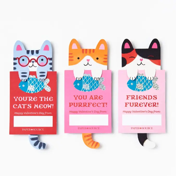 Valentine's Day Cat Bookmark - Cute Animal Bookmark for Kids & Adults - Perfect Gift for Book Lovers & Cat Enthusiasts - Use for Reading, Gifts, School & Library