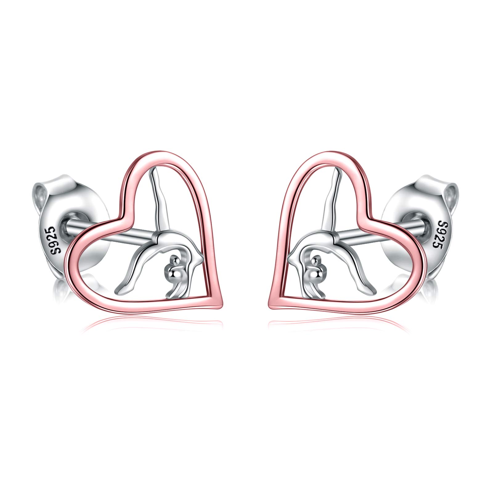 Sterling Silver USA Gymnastics Stud Earrings for Women - 925 Silver Sport Jewelry, Birthday & Christmas Gifts for Gymnasts - Perfect for Training, Competitions & Team Spirit