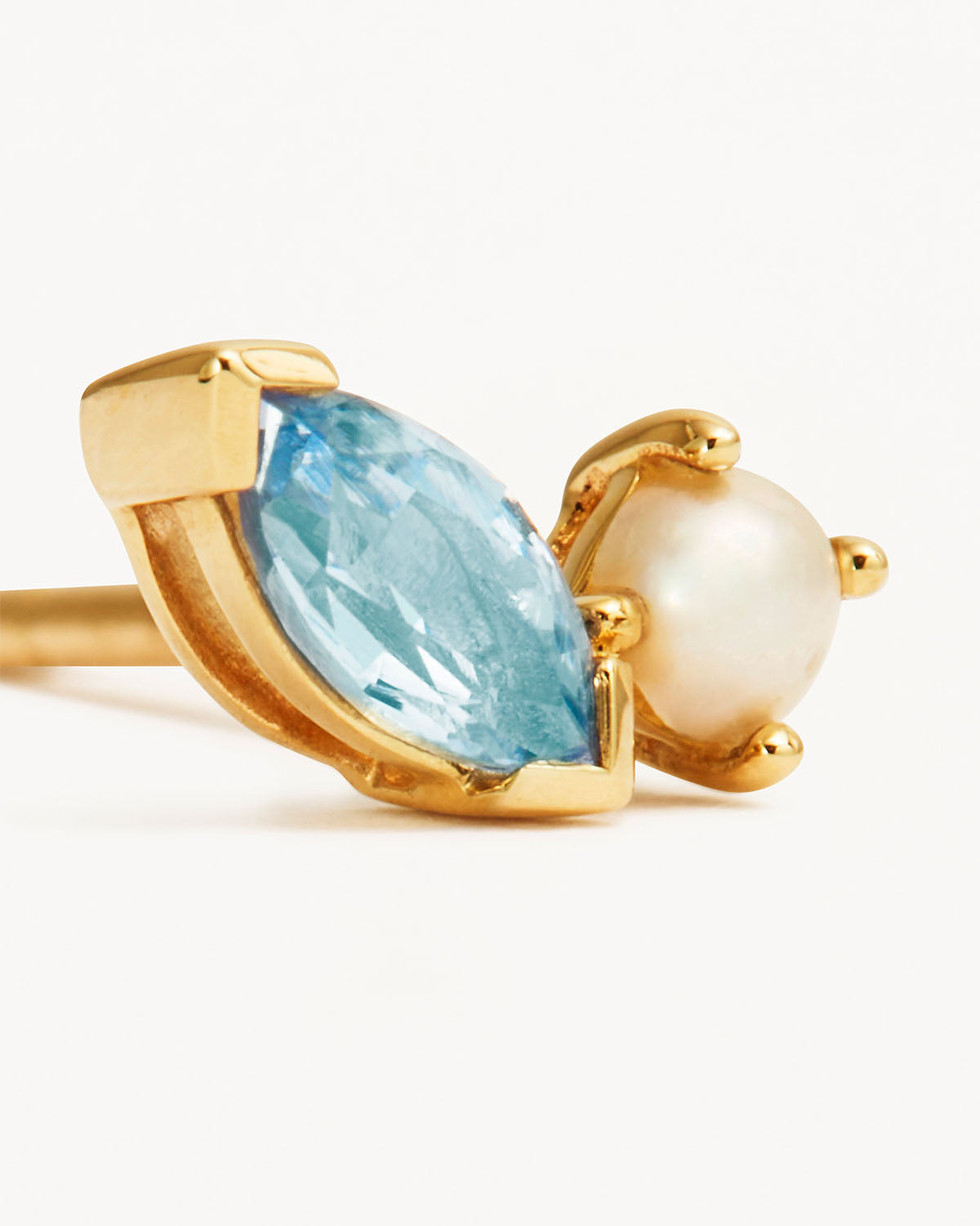 14K Solid Gold Blue Stud Earrings for Women - Minimalist Dainty Jewelry for Everyday Wear, Gift for Her, Birthday, Anniversary - Perfect for Work, Parties & Special Occasions