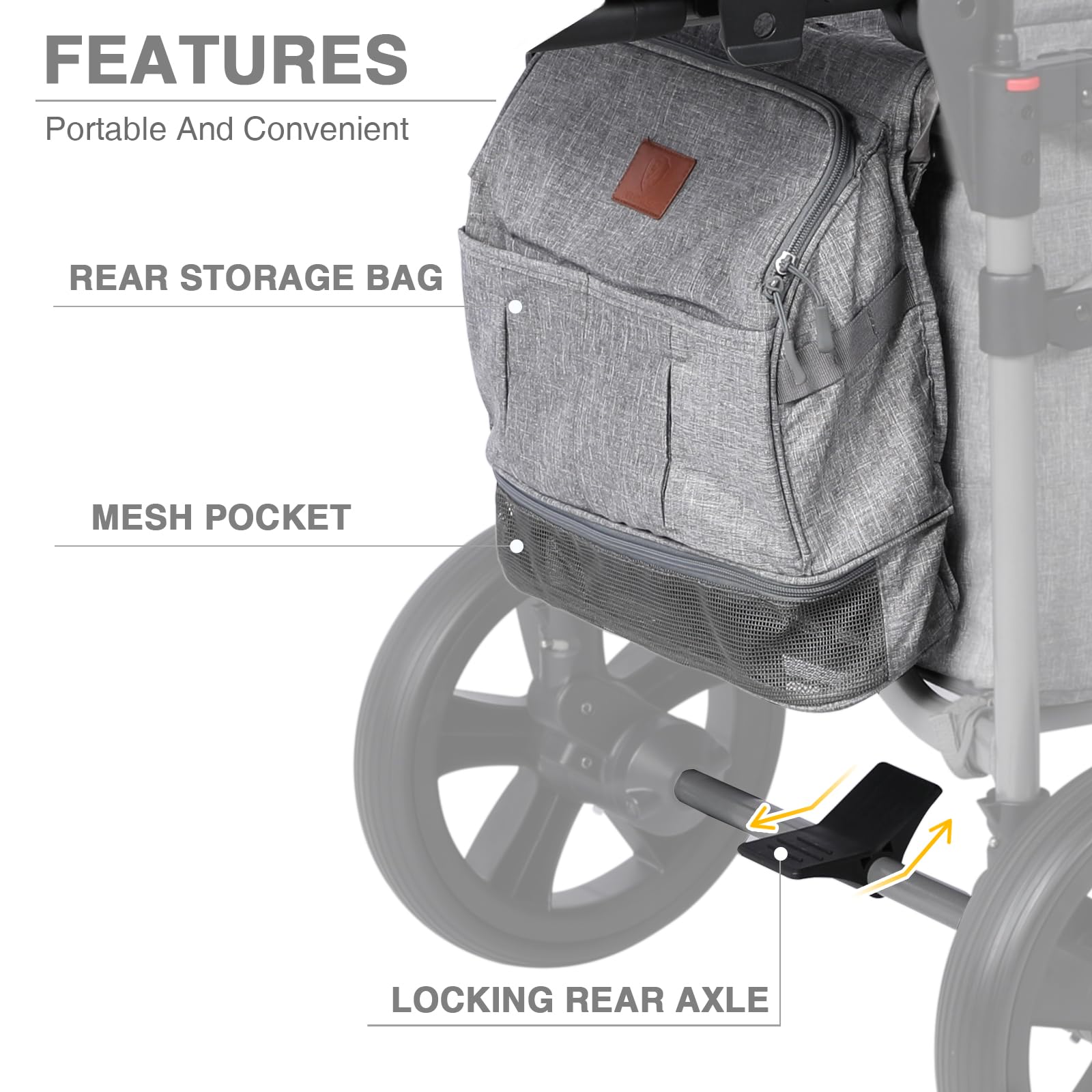 EVER ADVANCED Foldable Wagon for Kids & Cargo - Collapsible Stroller with Adjustable Handle & Removable Canopy, 5-Point Safety Harness (Gray) - Perfect for Beach Trips, Camping, Shopping & Outdoor Adventures