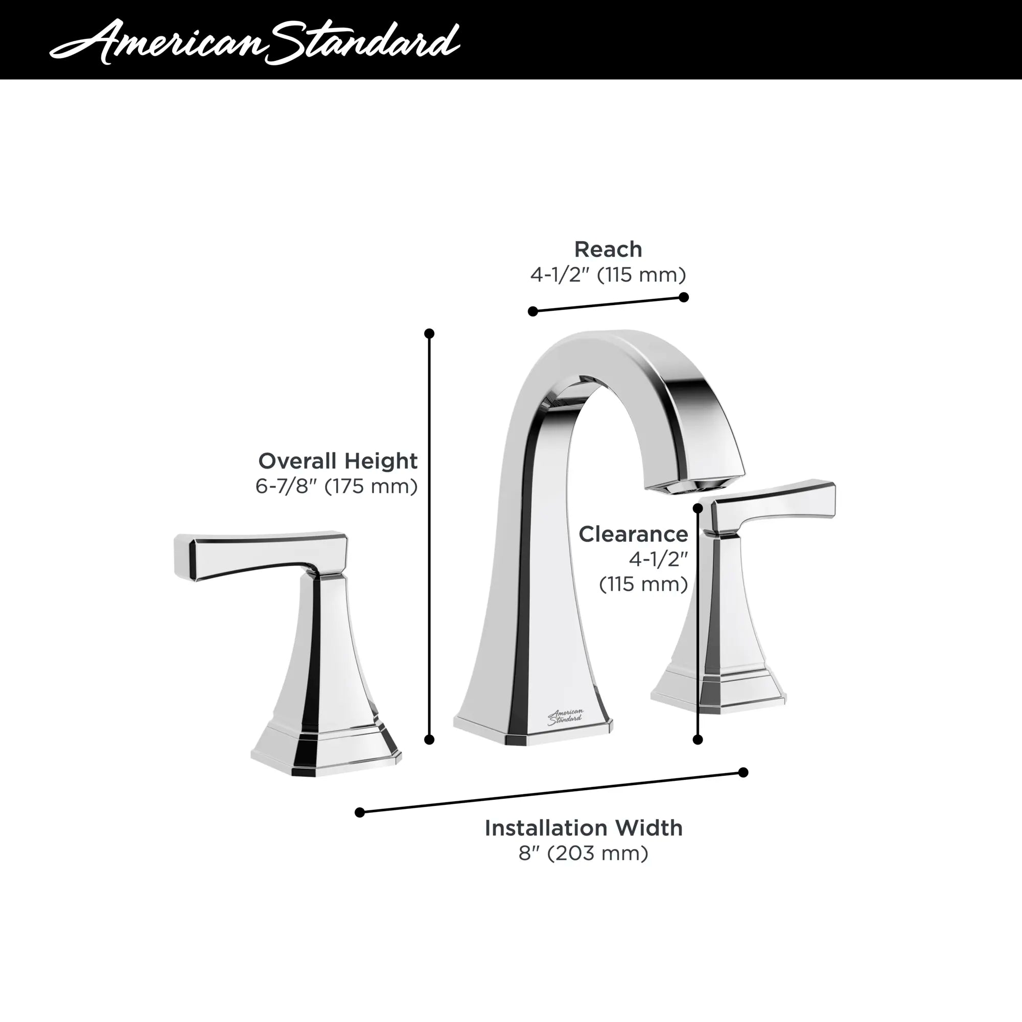 8 Inch Widespread 2 Handle Bathroom Faucet - 1.2 GPM/4.5 LPM Water Flow with Lever Handles - Perfect for Modern Bathroom Vanities & Powder Rooms
