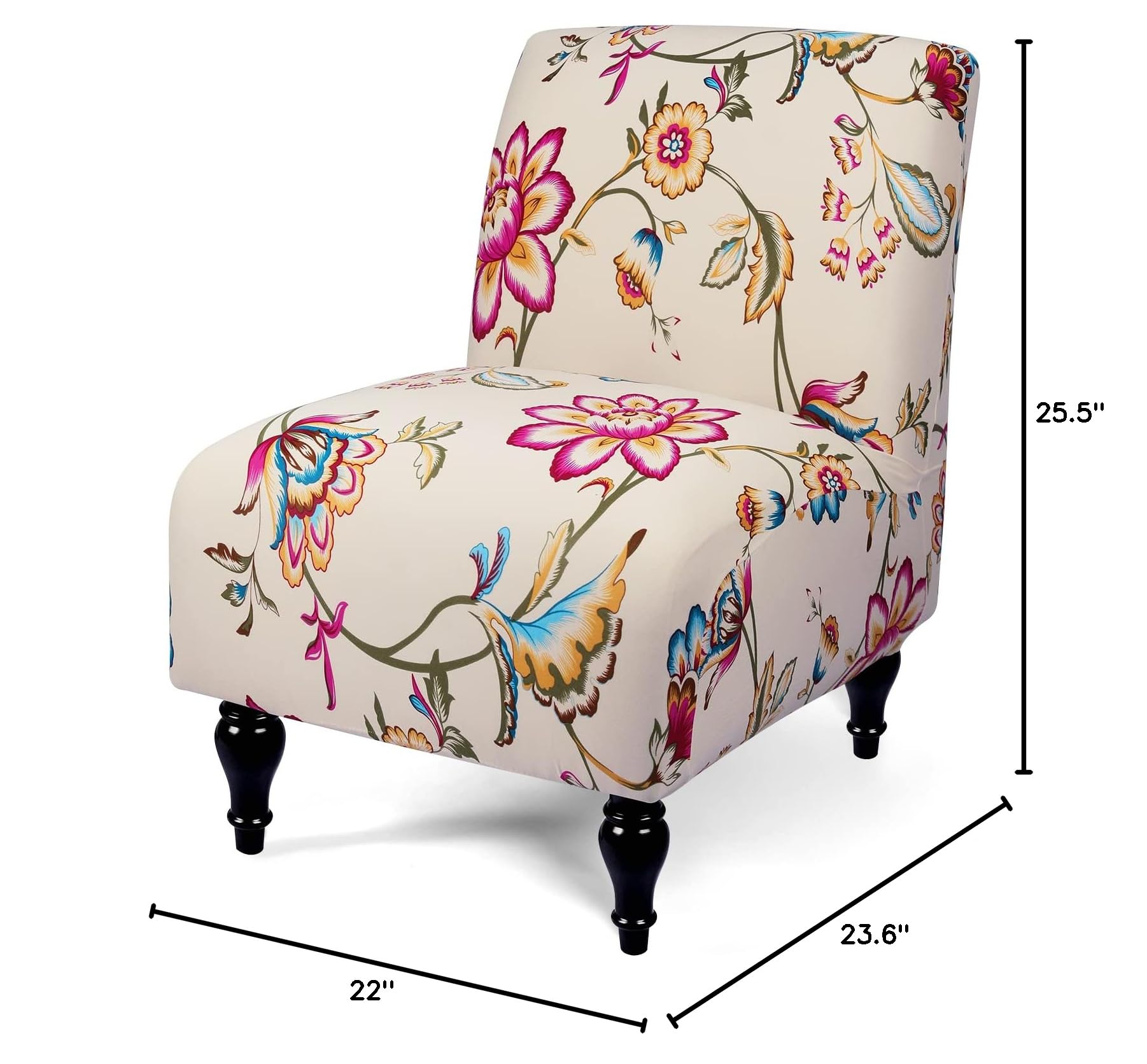 Liykimt Armless Accent Slipper Chair Cover - Stretchable Spandex Slipcover for Armless Chairs, Removable Furniture Protector for Living Room & Dining Room - Perfect for Home Decor, Guest Seating and Small Spaces