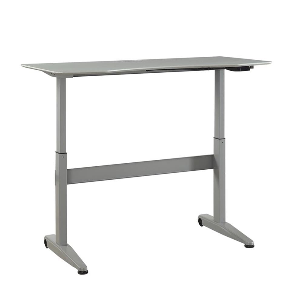 Furniture of America Glenda Adjustable Height Standing Desk - Gray Metal Frame for Home & Office Workspace | Ergonomic Sit to Stand Desk for Work, Study & Gaming