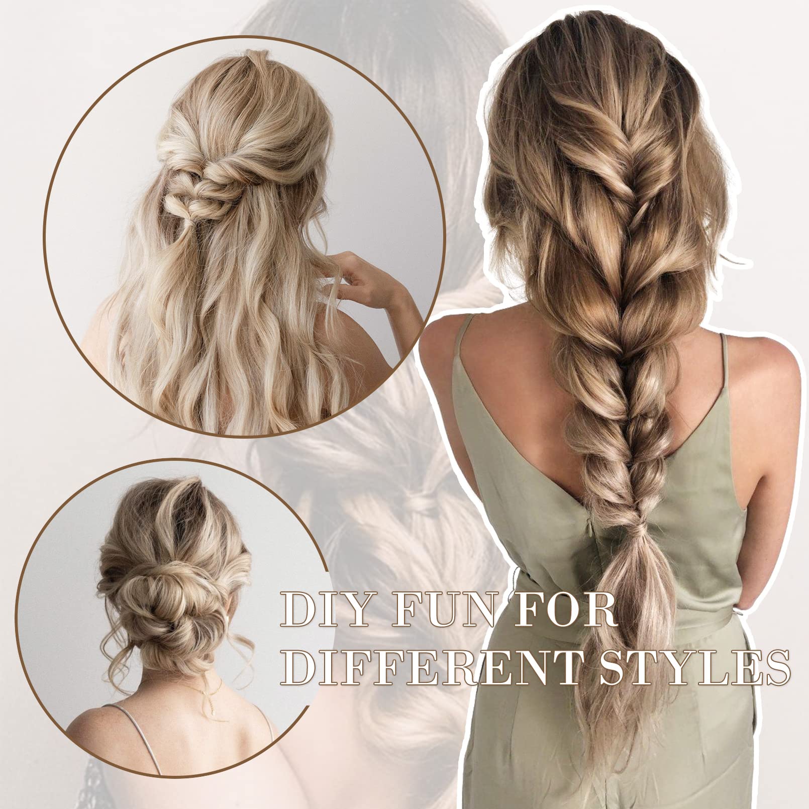4PCS Clip-in Synthetic Hair Extensions - Long & Thick Hair Extensions for Women - Perfect for Parties, Weddings & Everyday Styling