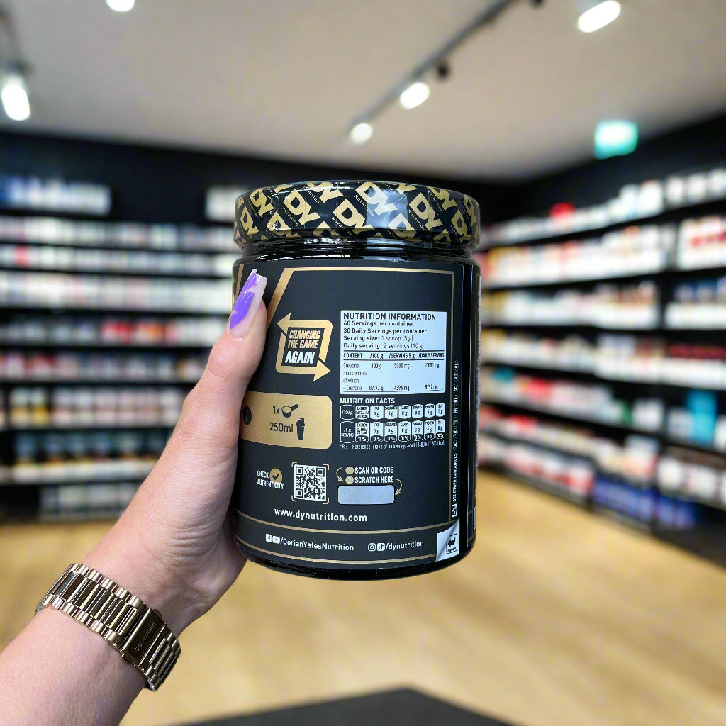 Dorian Yates Premium Creatine Monohydrate Powder 300g - Pure Muscle Building Supplement for Strength Training & Bodybuilding