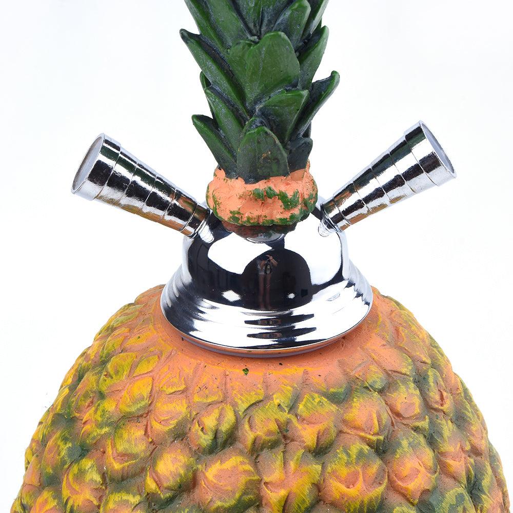 Premium Double Hose Pineapple Hookah Set - Stainless Steel Bowl & Durable Water Pipe with 2 Hoses for Shisha Smoking | Perfect for Parties, Lounges & Home Use