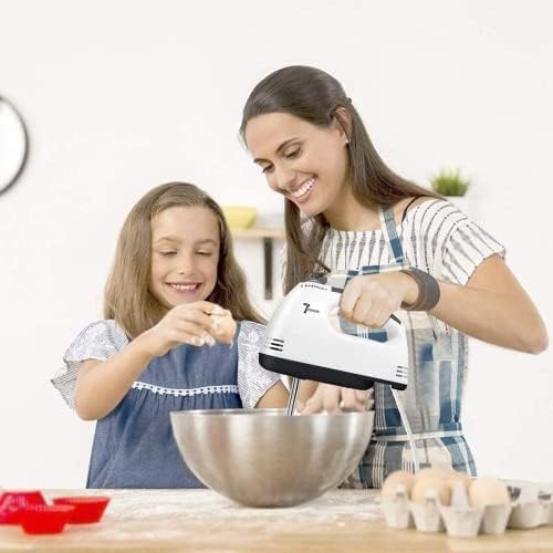 7-Speed Electric Hand Mixer - Stainless Steel Egg Beater & Dough Whisk for Baking, Cooking | Portable Handheld Blender for Cakes, Cookies & Kitchen Recipes | Perfect for Home Bakers & Professional Chefs