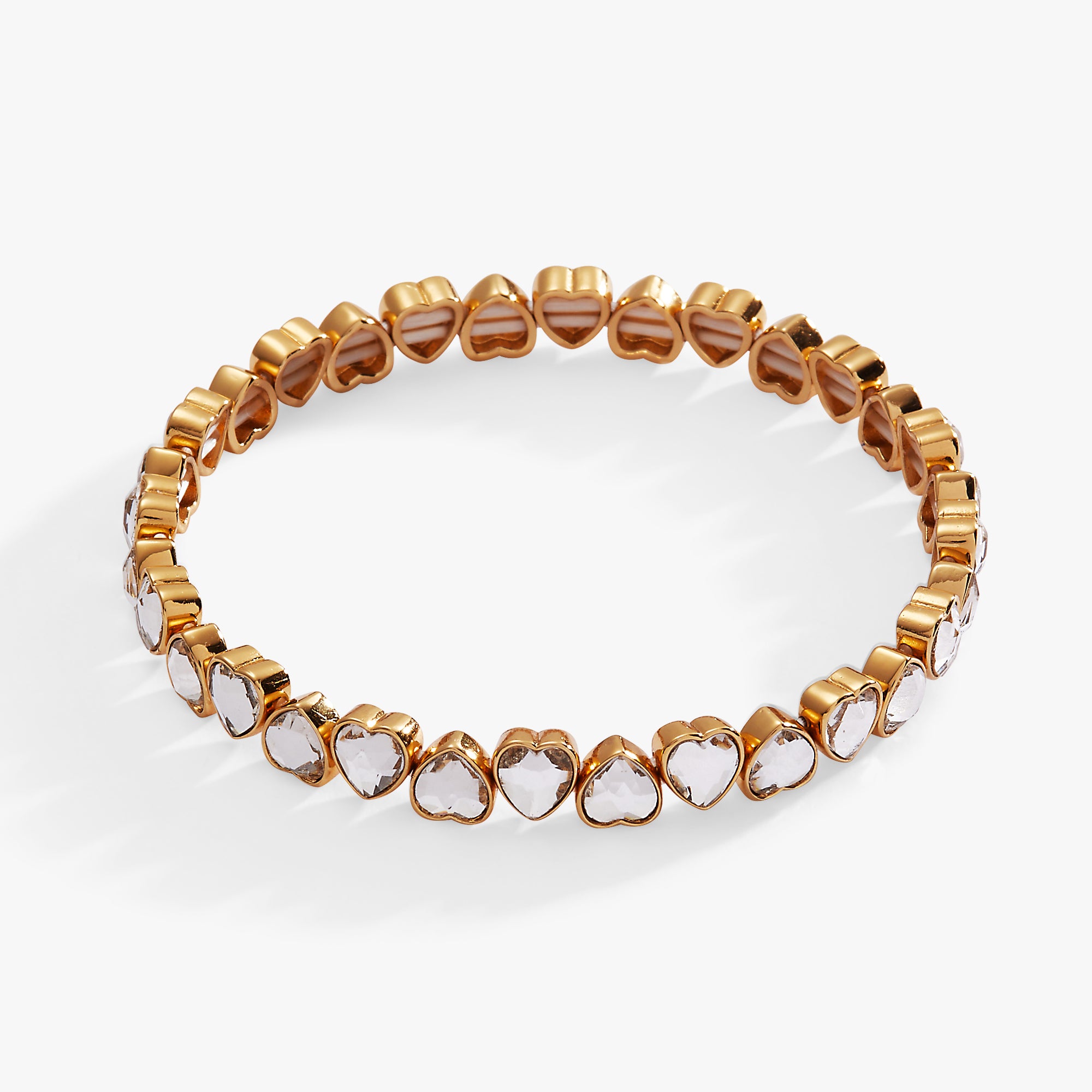Crystal Heart Stretch Bracelet for Women - Adjustable Beaded Elastic Bracelet with Sparkling Gemstones | Perfect for Valentine's Day Gifts, Birthday Presents & Everyday Wear