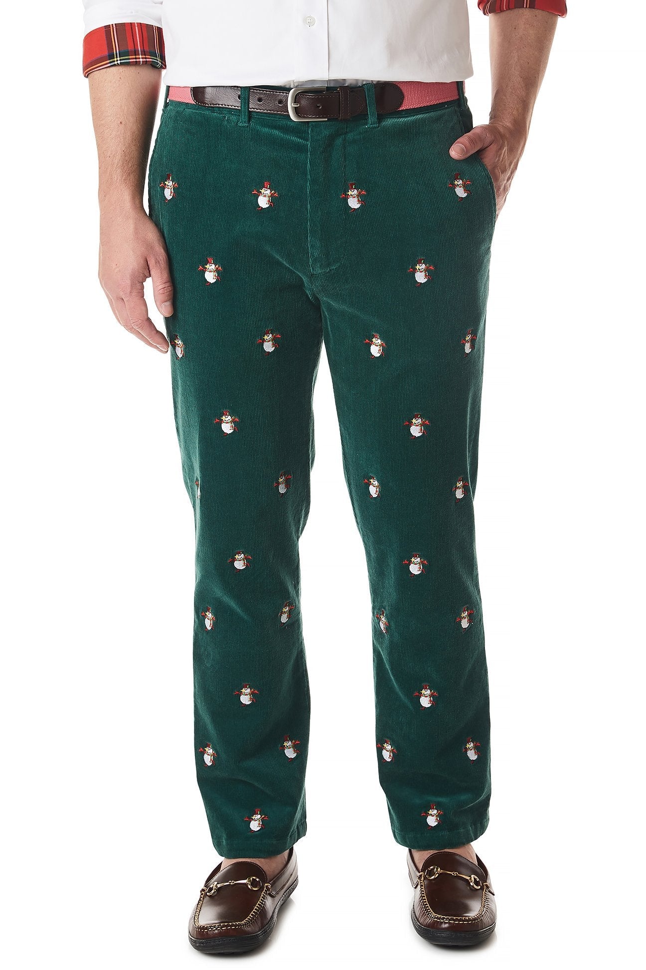 Beachcomber Corduroy Pants for Men - Winter Snowman Skating Design, Comfortable Stretch Fit for Casual Wear & Outdoor Activities