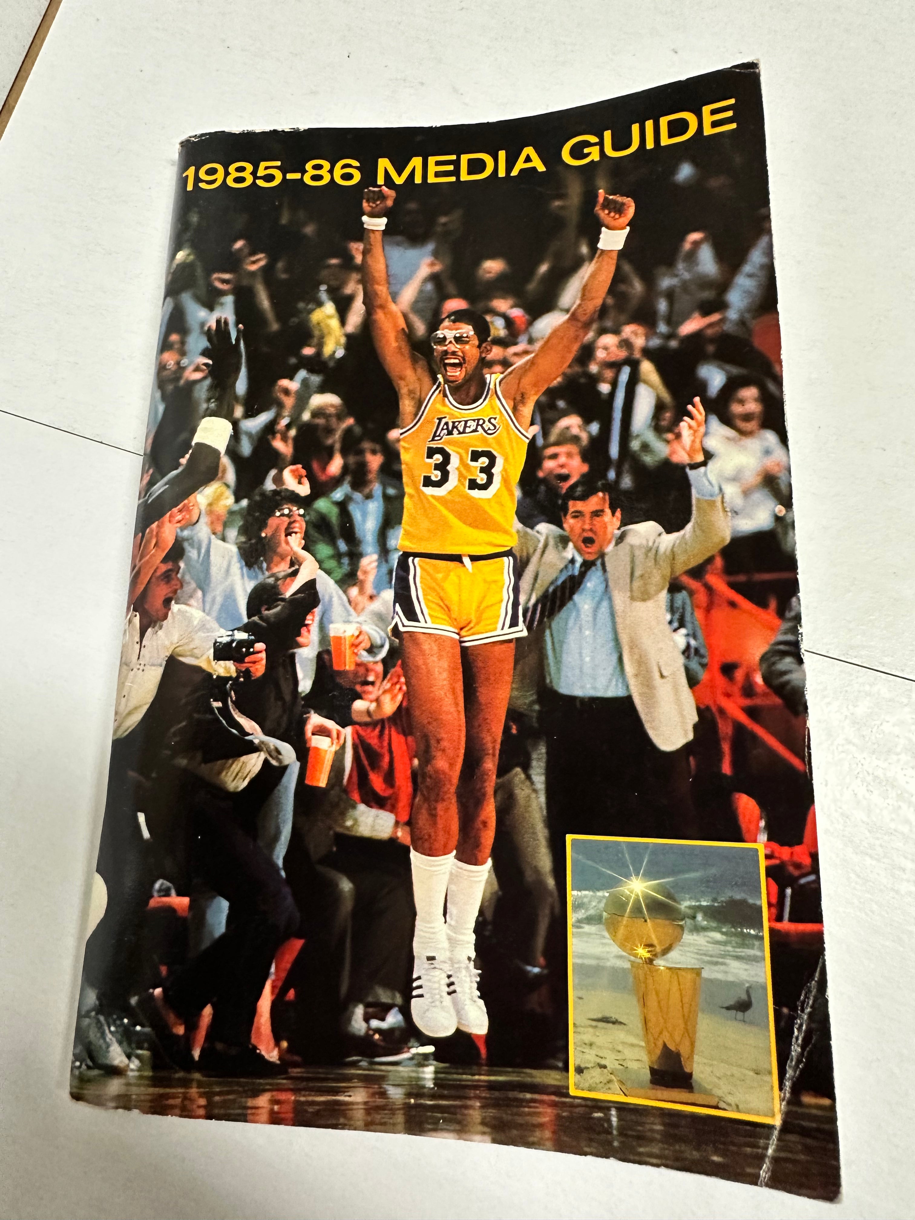 Vintage 1985-86 LA Lakers NBA Championship Media Guide - Rare Collectible Basketball Memorabilia for Fans & Sports Enthusiasts - Perfect for Display, Gifts & Memorabilia Collections
