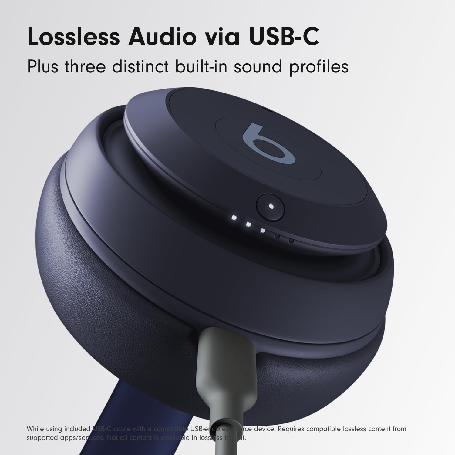 Beats Studio Pro Wireless Bluetooth Noise Cancelling Headphones with Personalized Spatial Audio | USB-C Lossless Sound | 40-Hour Battery | Compatible with Apple & Android | Perfect for Travel, Workouts & Home Office (Navy Blue)