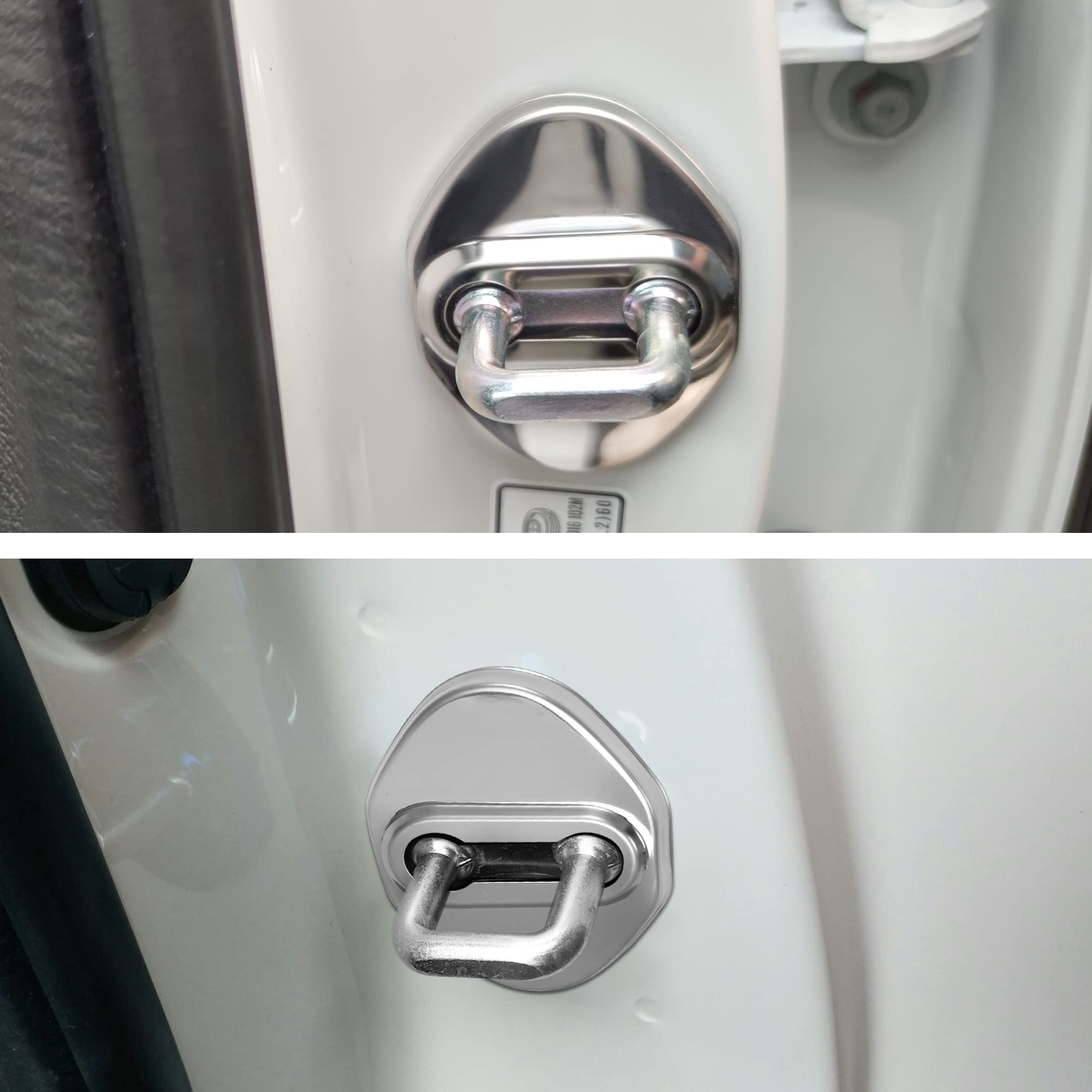 TOMALL 4pcs Stainless Steel Car Door Lock Latches Cover for Honda Accord Civic CR-V XR-V HR-V UR-V Odyssey Crosstour Pilot Vezel - Anti-Theft Lock Protector Accessories (Silver) - Perfect for Car Security & Style Enhancement