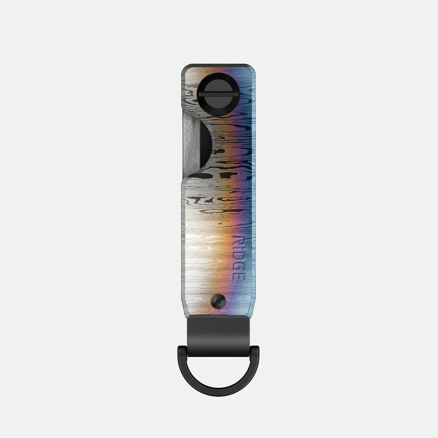 Premium Ridge KeyCase - Burnt Damascus Titanium Key Holder for Men & Women - Perfect for Everyday Carry, Travel & Outdoor Adventures