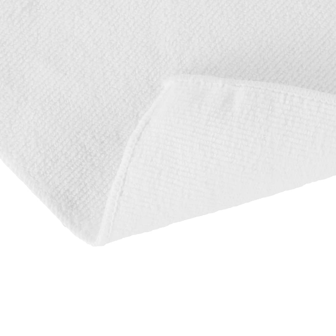 Restaurantware Clean Tek Professional 16x16 Inch Microfiber Cleaning Cloths - 100 Pack Lint-Free, Highly Absorbent & Non-Abrasive White Towels for Kitchen, Restaurant, and Household Use - Reusable Multi-Purpose Cleaning Rags