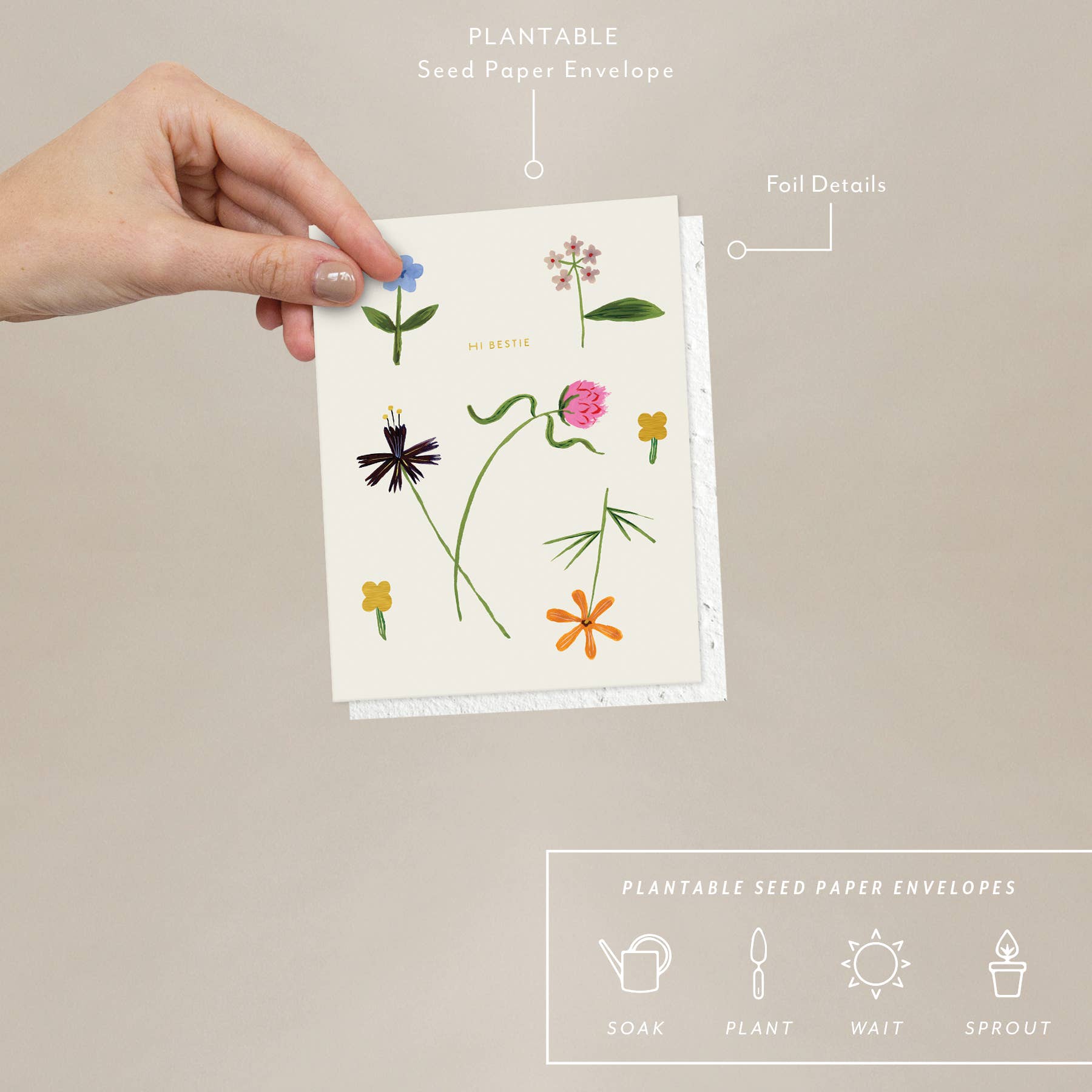 Quirky Petals Greeting Card - Handmade Floral Design for Birthdays, Anniversaries & Special Occasions | Perfect for Gifting & Home Decor