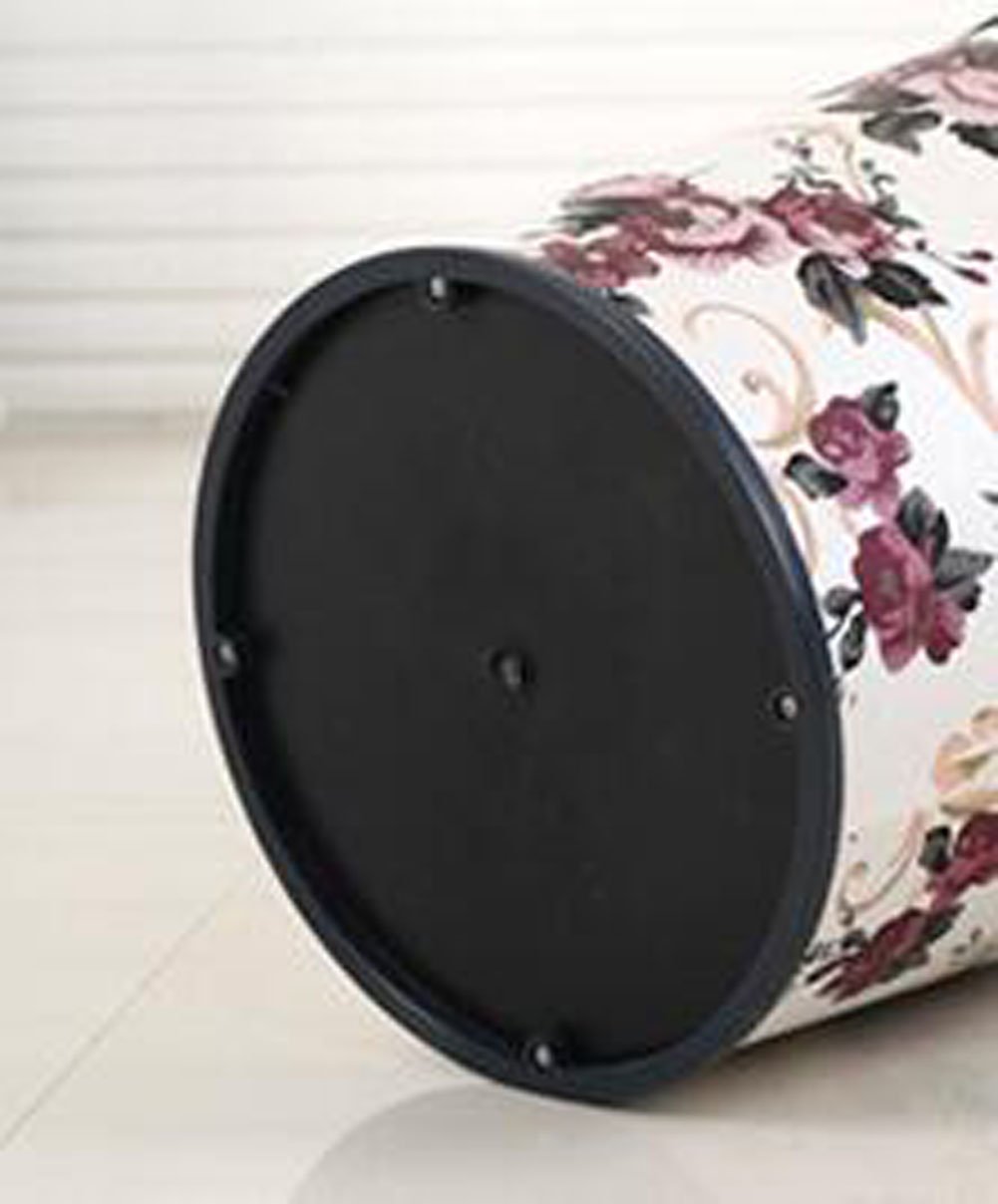 MYtodo Creative Retro 12L Trash Can for Living Room, Kitchen & Bathroom - Purple Rose Design | Perfect for Home, Office & Dorm Decor