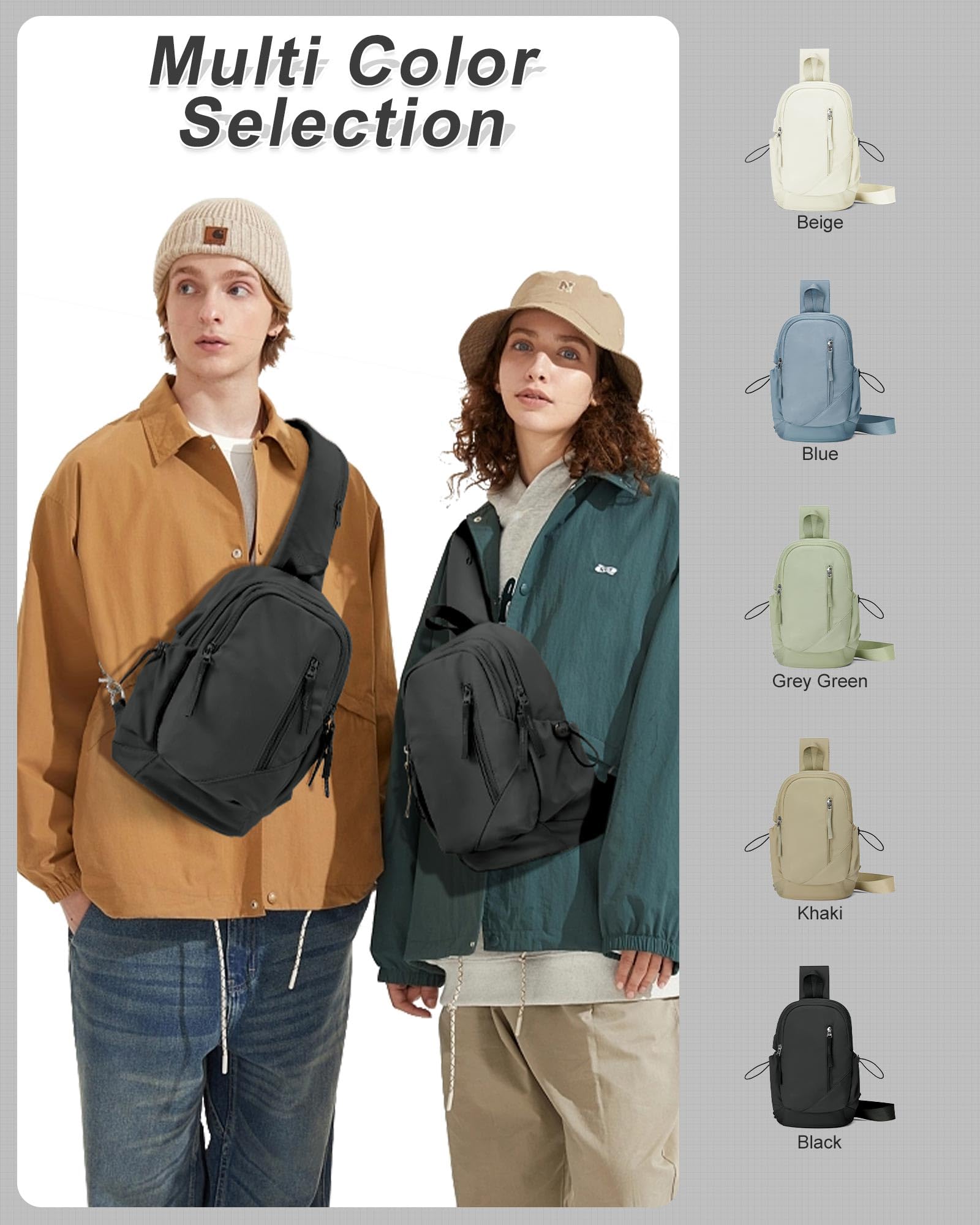 Small Black Sling Crossbody Bag for Men & Women - Tactical Shoulder Backpack, Anti-Theft Motorcycle Chest Bag, Compact One Strap Daypack - Perfect for Casual Travel, Hiking, Outdoor Sports & Urban Commuting