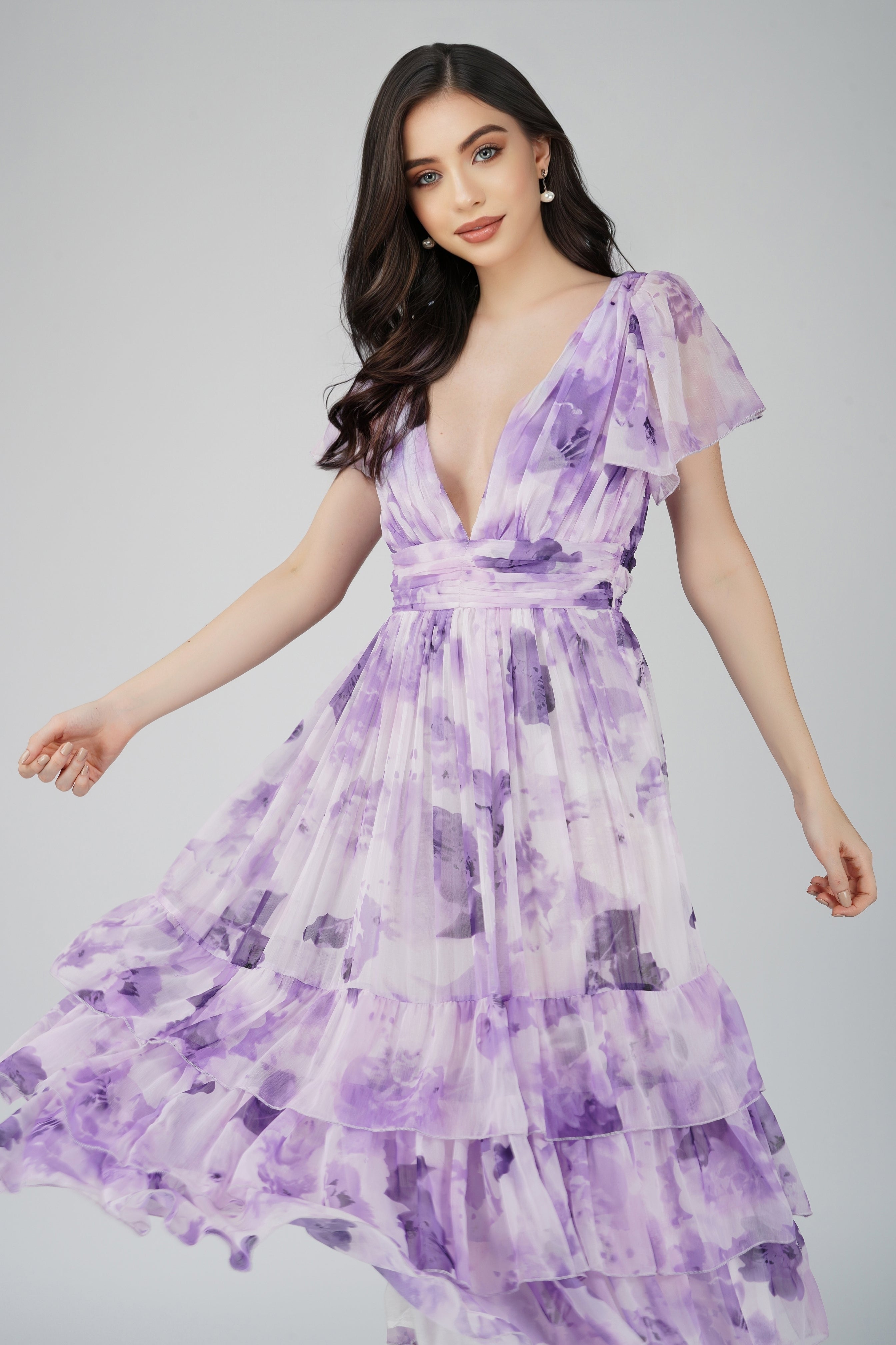 Elegant Madison Lavender Chiffon Bridesmaid Dress - Flowy A-Line Formal Gown for Weddings, Prom & Special Occasions