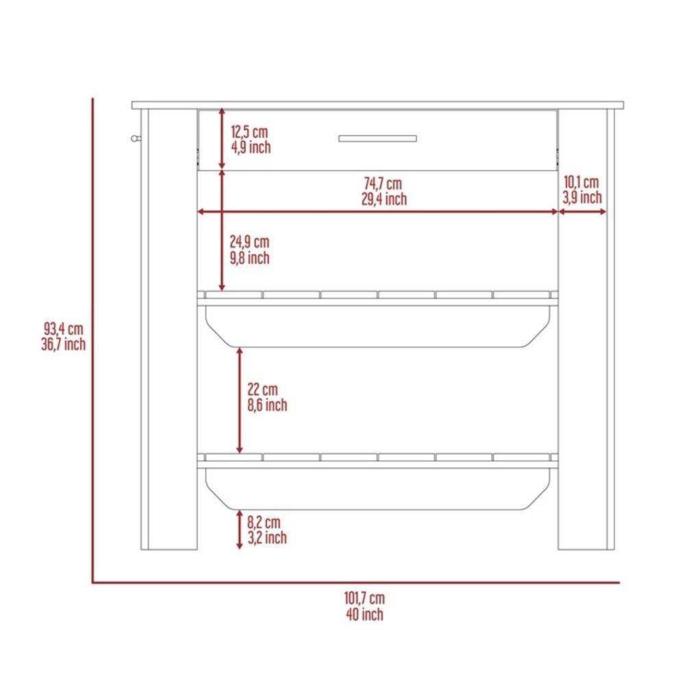 TUHOME Cala Kitchen Island 40