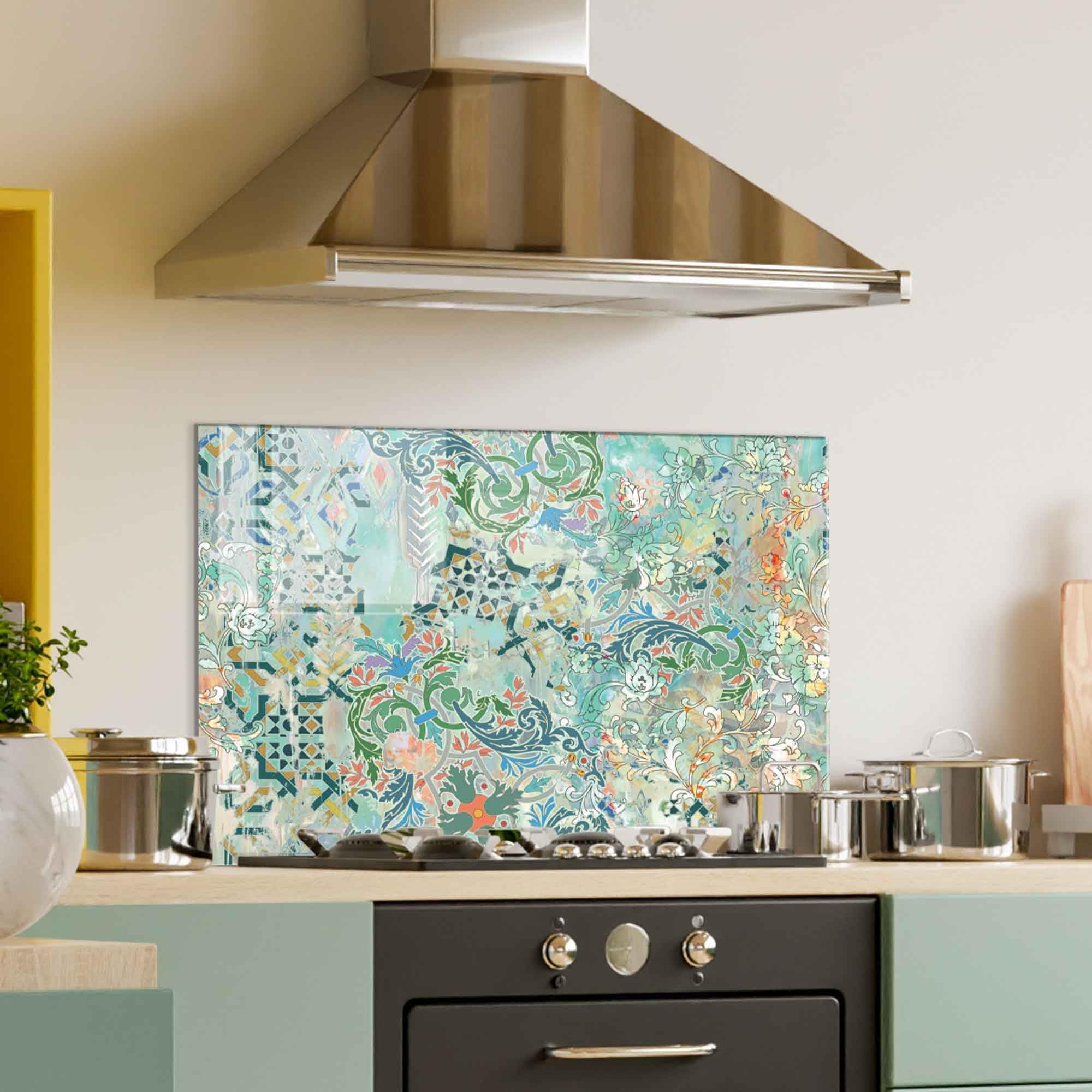 **30x20 Inch Tempered Glass Kitchen Backsplash - Heat-Resistant Stove Cover, Splash Guard for Sink & Countertop, Decorative Wall Panel - Perfect for Cooking, Baking & Modern Home Decor**
