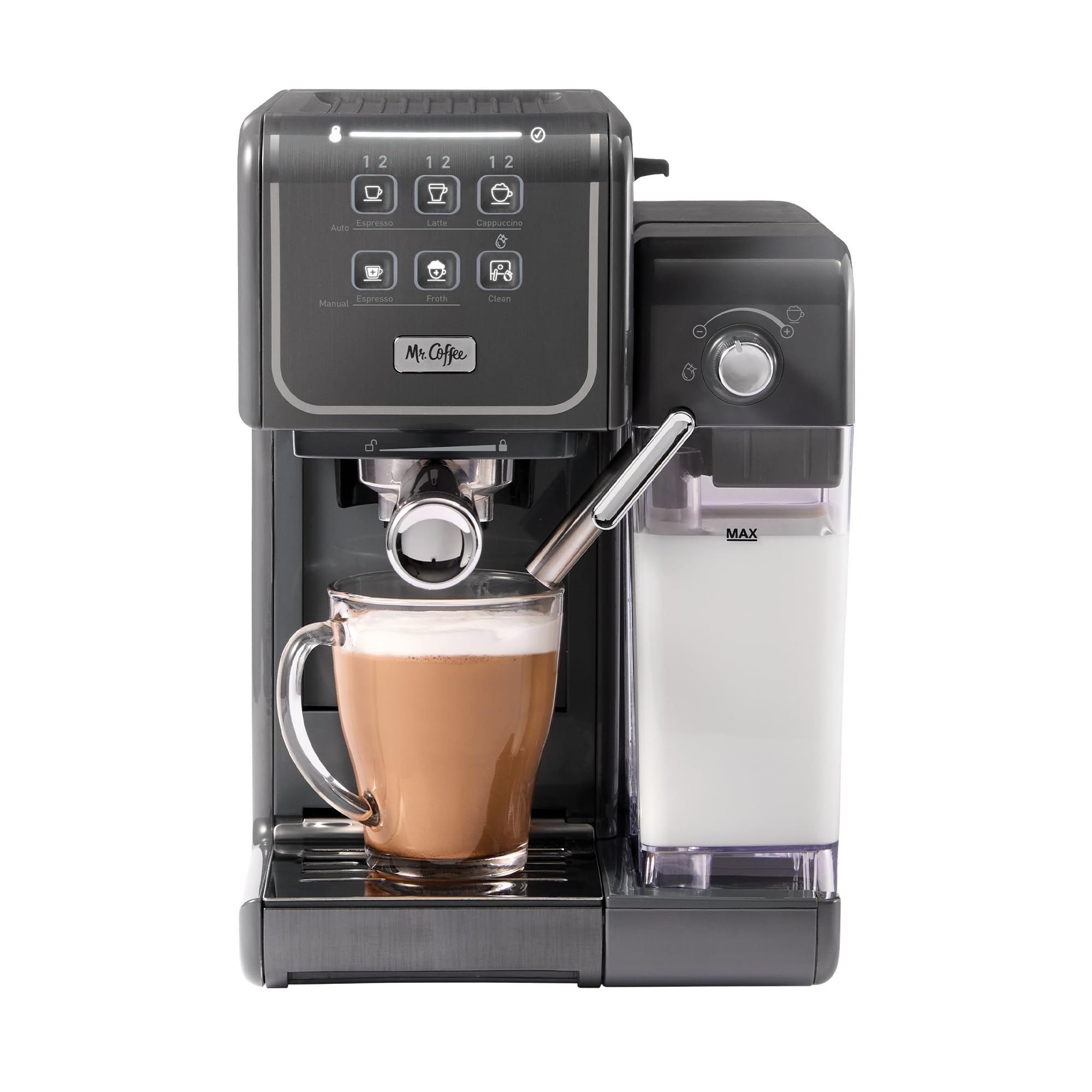 Mr. Coffee One-Touch CoffeeHouse+ 19-Bar Italian Pump Espresso Machine with Milk Frother - Perfect for Making Lattes, Cappuccinos & Coffee at Home | Ideal for Breakfast, Office Use & Entertaining Guests