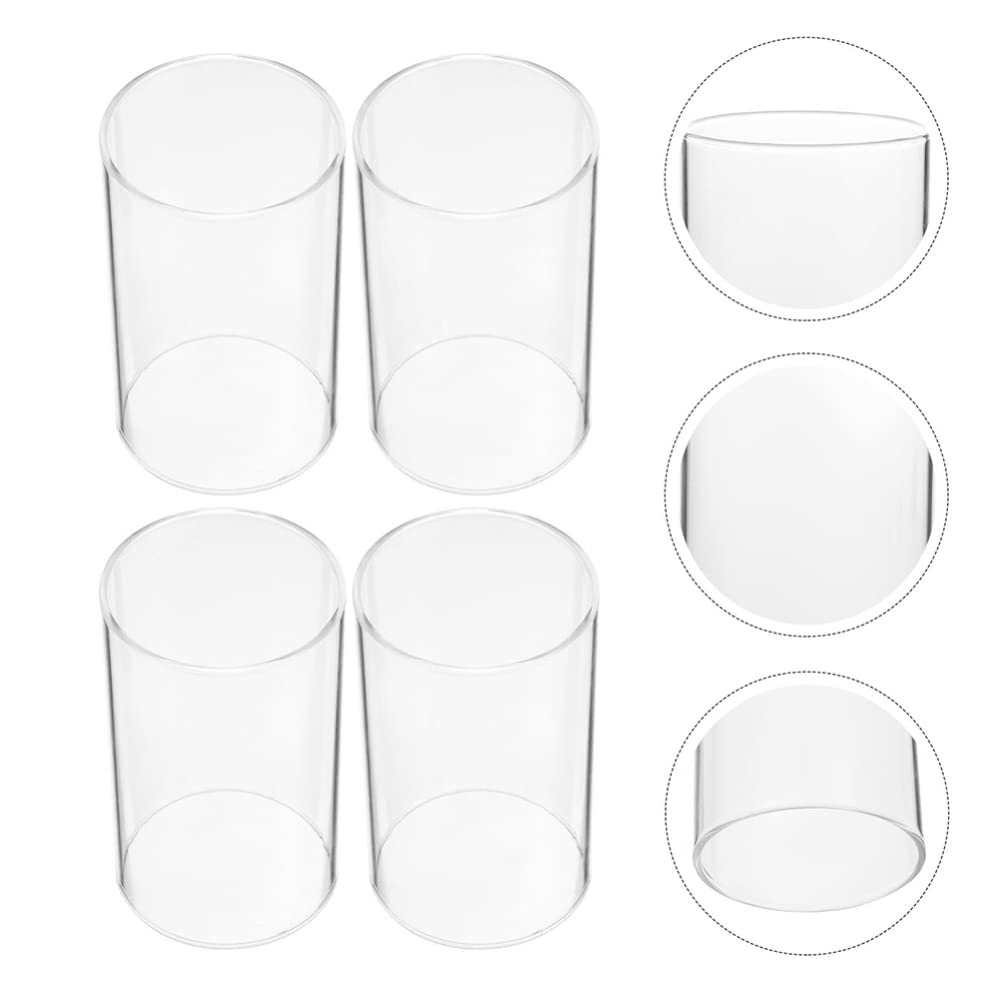 CLISPEED 2-Pack Glass Chimney Tubes - Open Ended Cylindrical Candle Holders for Open Flame Candles, Glass Lamp Shades & Home Decor - Perfect for Dining Tables, Fireplace Mantels and Wedding Centerpieces