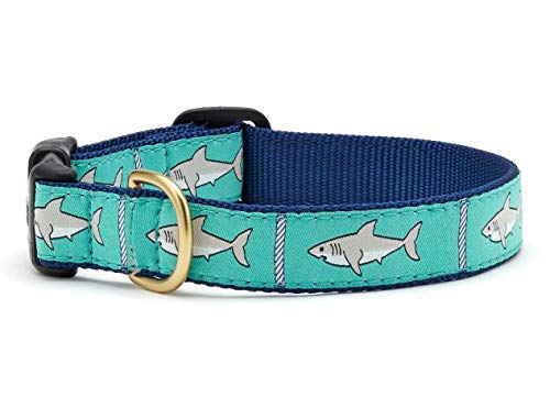 Up Country Shark Pattern Dog Collar - Large (15 to 21 inches) 1 Inch Wide - Durable Pet Accessory for Medium to Large Dogs - Perfect for Outdoor Adventures, Walks & Training