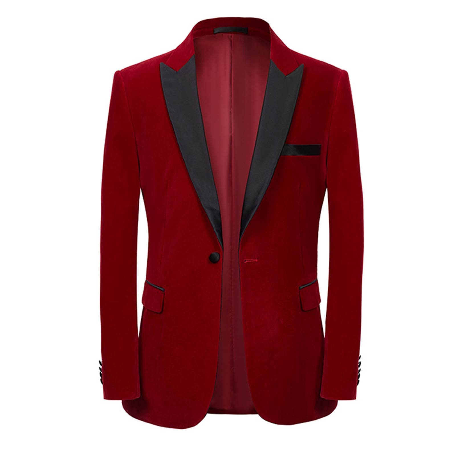 Leisure Suit Costume Button Solid Velvet Wedding Color Slim Fit Men's Suit Jacket | Young Men's Denim Jacket & Fashion Coats for Weddings, Parties, and Formal Events