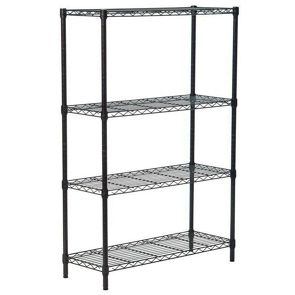 4-Tier Steel Wire Storage Rack Organizer - Heavy Duty Kitchen Shelving Unit for Pantry, Closet, Bathroom & Garage Organization - Perfect for Shoes, Spices, Books & Home Storage Solutions