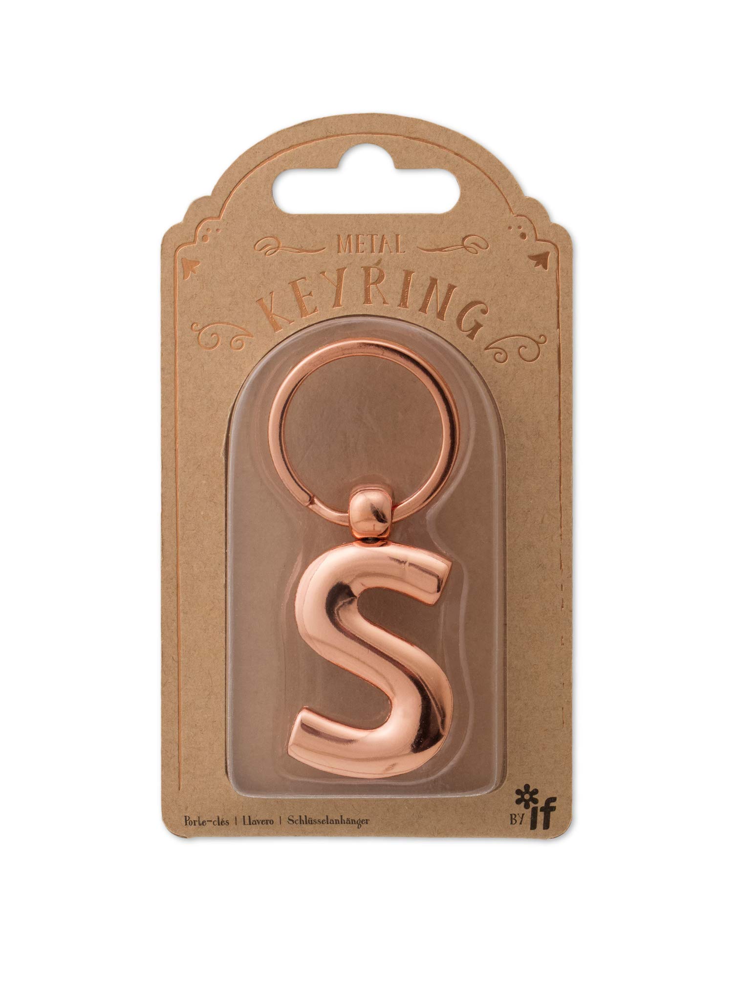 Personalized Rose Gold Alphabet Letter Keychain - Custom IF Metal Initial Keyring - Perfect for Gifts, Keychains & Bag Charms