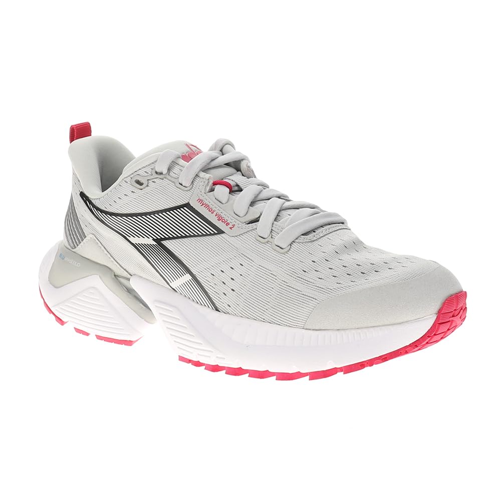 Diadora Women's Mythos Blushield Vigore 2 Running Shoes - Lightweight Cushioned Sneakers for Women - Grey - Perfect for Jogging, Gym Workouts & Daily Walking