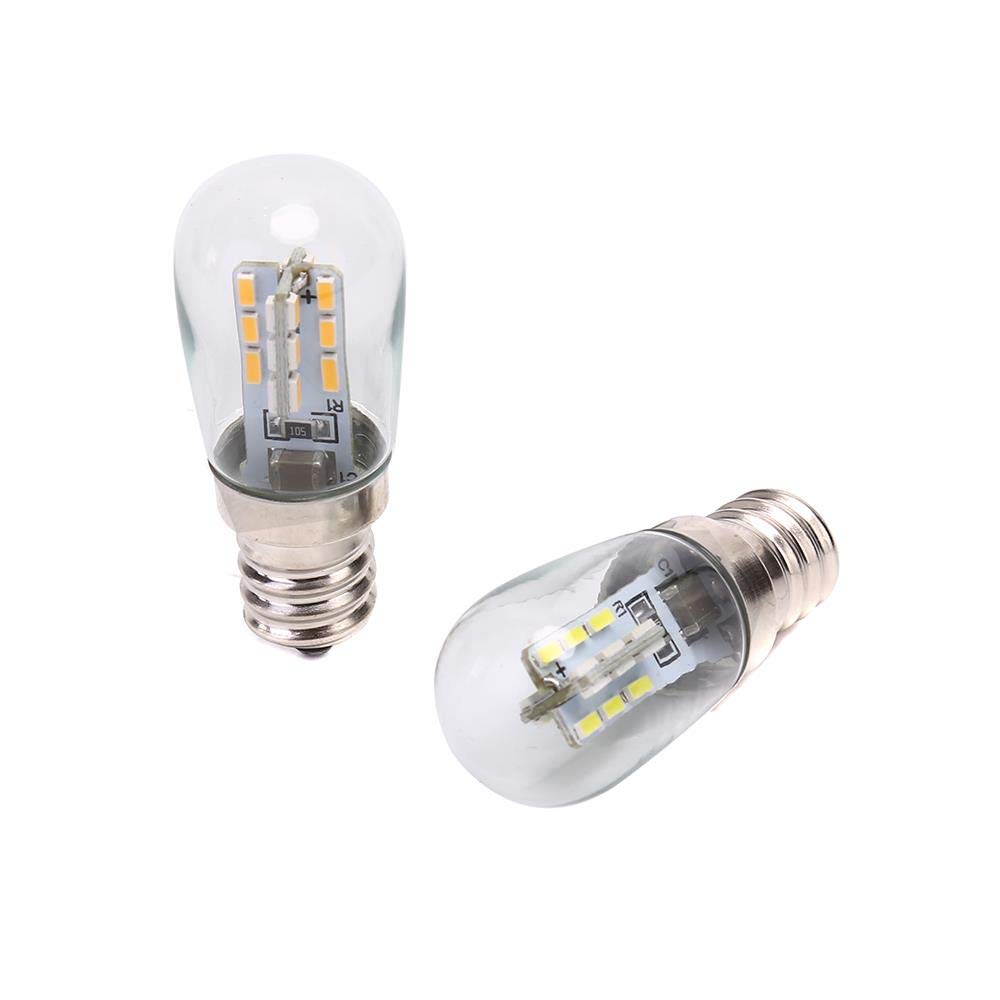 E12 LED Light Bulb 220V - High Brightness Warm White Glass Shade Bulb for Sewing Machine, Refrigerator, Chandelier & Home Decor Lighting
