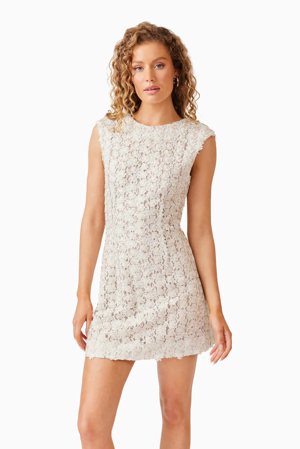 Cali Shift Mini Dress for Women - Elegant Ivory Gold Summer Casual Dress | Perfect for Beach, Party, and Daily Wear