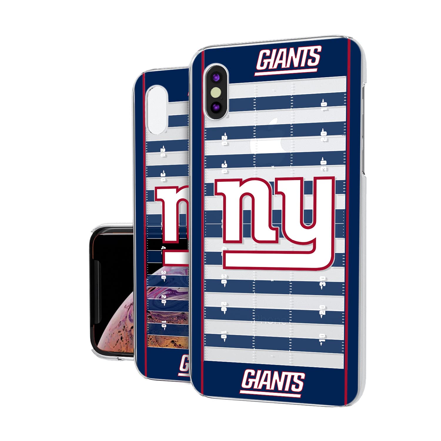 New York Giants iPhone Clear Case with Field Design - Slim Protective Cover for iPhone 13/14/15 Pro Max - Perfect for Football Fans & Game Day Support