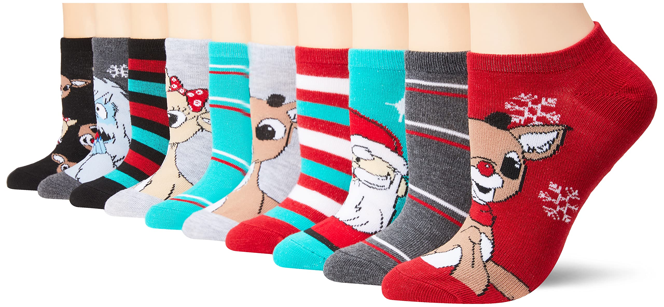 Women's No Show Socks 10-Pack - Invisible Low Cut Liner Socks for Sneakers & Flats - Breathable Comfort Fit (Red, One Size) - Perfect for Running, Workouts & Everyday Wear