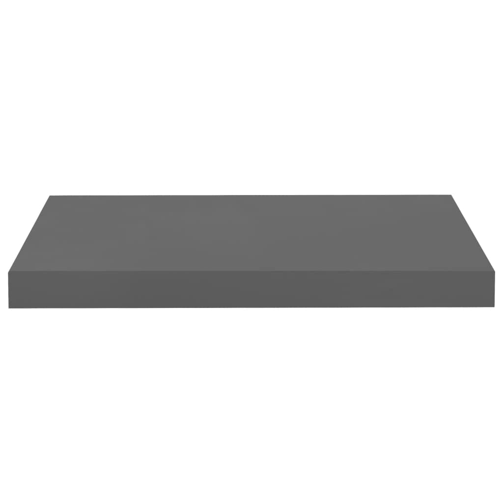 4-Pack Floating Wall Shelves - Easy to Assemble, High Gloss Gray MDF (19.7